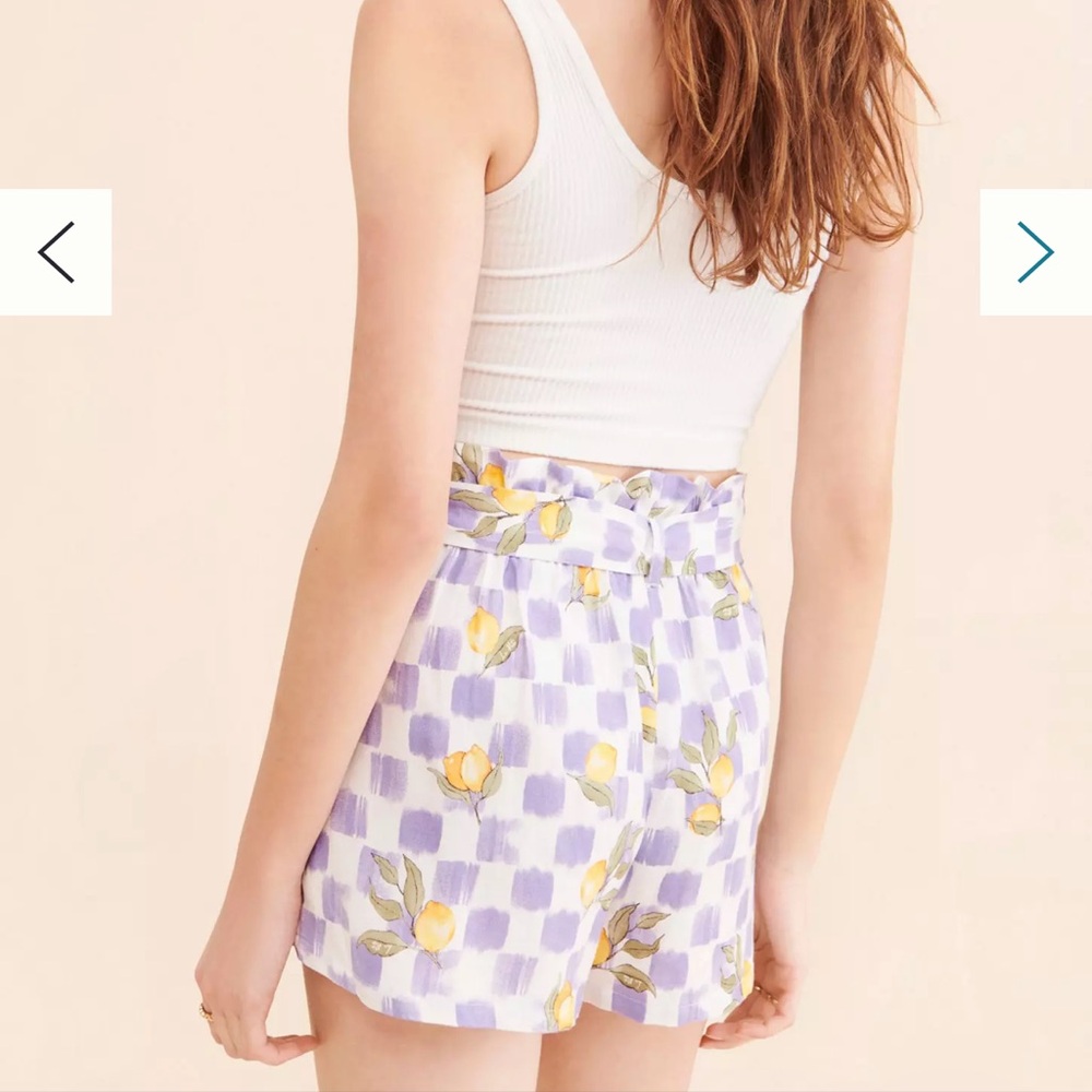 La Porte Checkerboard Lemon Shorts